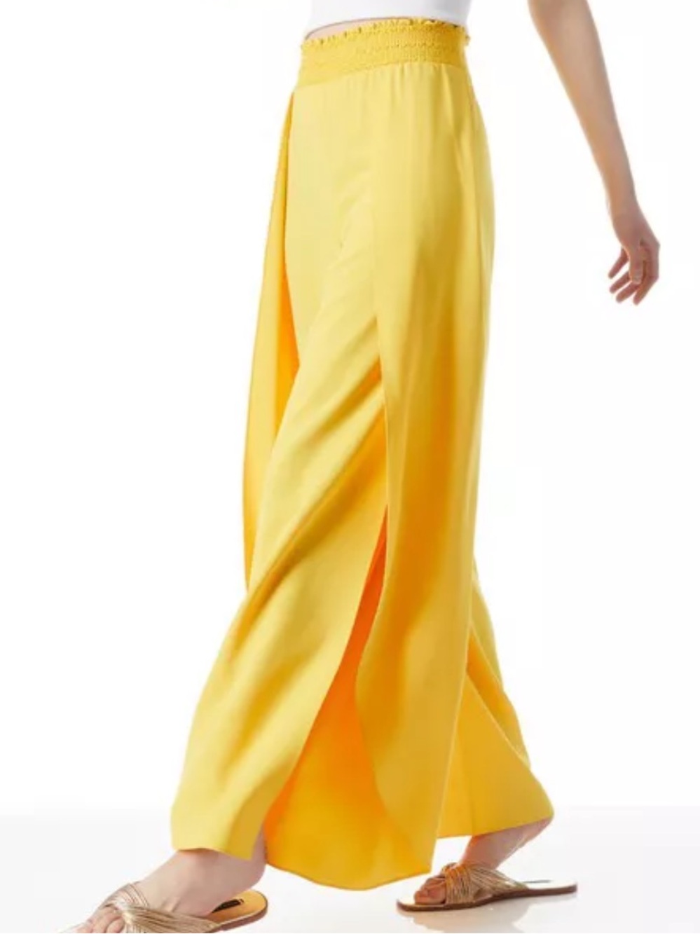 Alice + Olivia Larissa Smocked Waist Pant Open Slits Small $495 NOT FOR SALE - Picture 3 of 5